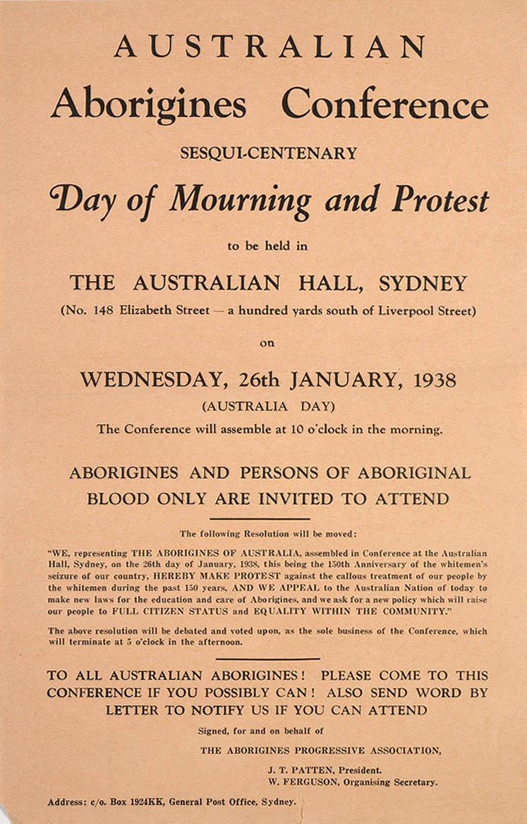 Day of Mourning 1938 | The Dictionary of Sydney